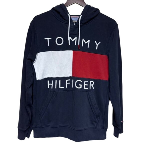 Tommy Hilfiger Other - Tommy Hilfiger Quinn Men's Hoodie Sweatshirt Flag Blue Magnetic Close Medium